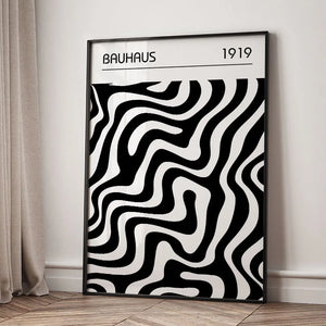 Tableau Mid-Century Géométrique – Inspiration Bauhaus et Formes Abstraites