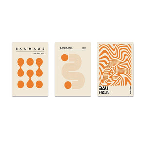 Tableau Bauhaus Orange – Géométrie Minimaliste et Esprit Rétro