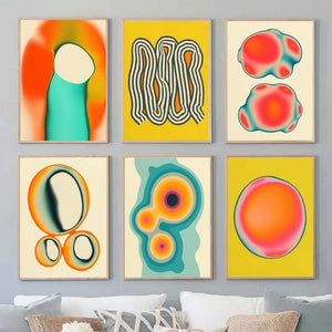 Tableau Psychédélique Géométrique – Couleurs Vibrantes et Formes Abstraites
