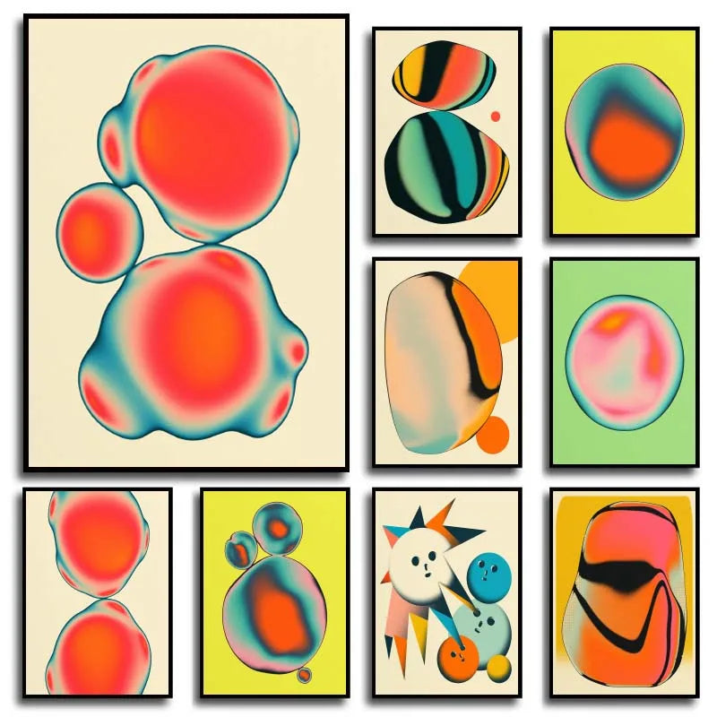 Tableau Psychédélique Géométrique – Couleurs Vibrantes et Formes Abstraites