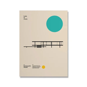 Tableau Bauhaus Minimaliste – Affiche Géométrique d’Exposition