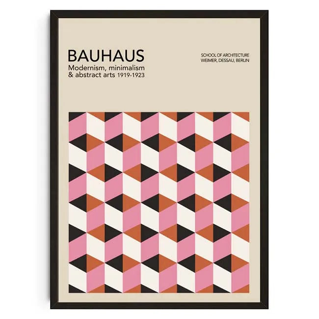 Tableau Géométrique Bauhaus – Formes Modernes et Esprit Mid-Century