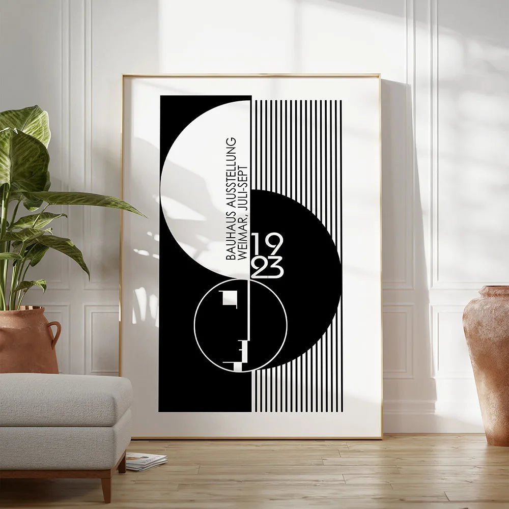 Tableau Géométrique Bauhaus – Minimalisme Rétro et Coloré