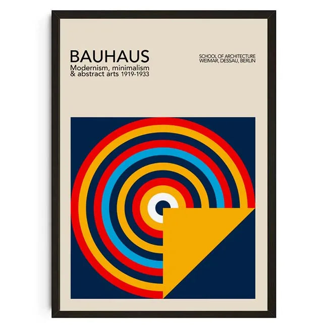 Tableau Géométrique Bauhaus – Formes Modernes et Esprit Mid-Century