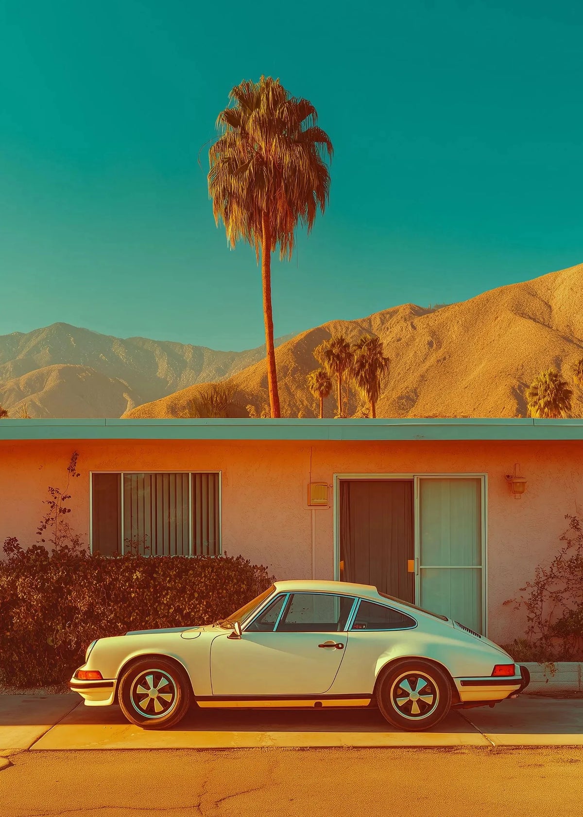 Tableau Voiture de Sport Côte Californienne – Esprit Palm Springs Rétro