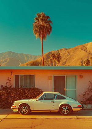 Tableau Voiture de Sport Côte Californienne – Esprit Palm Springs Rétro