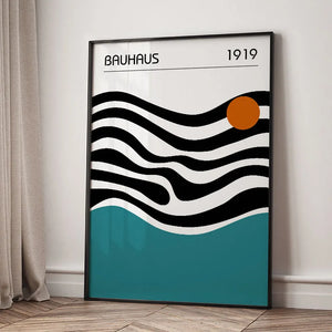 Tableau Mid-Century Géométrique – Inspiration Bauhaus et Formes Abstraites