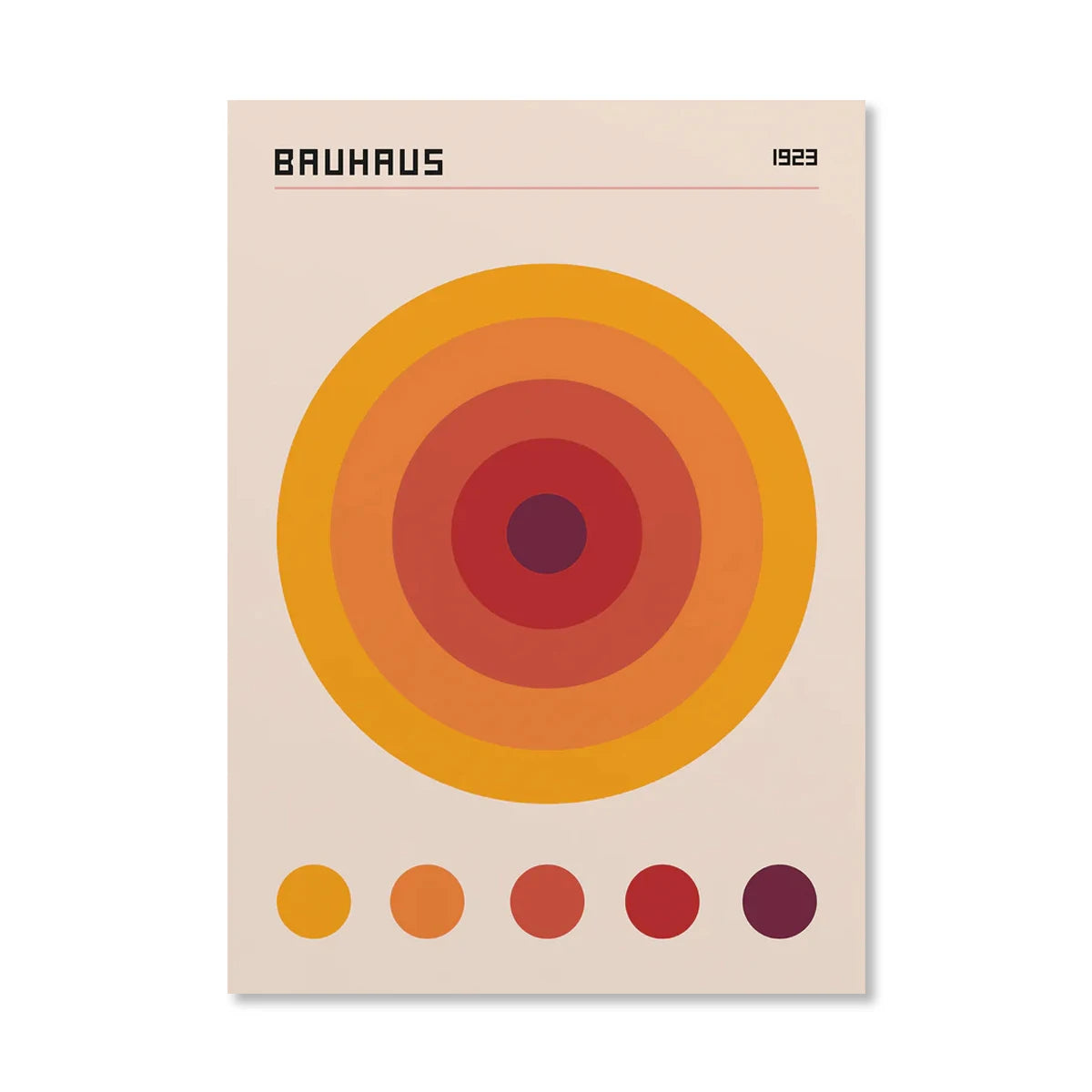 Tableau Bauhaus Orange – Soleil, Vélo et Géométrie Pop