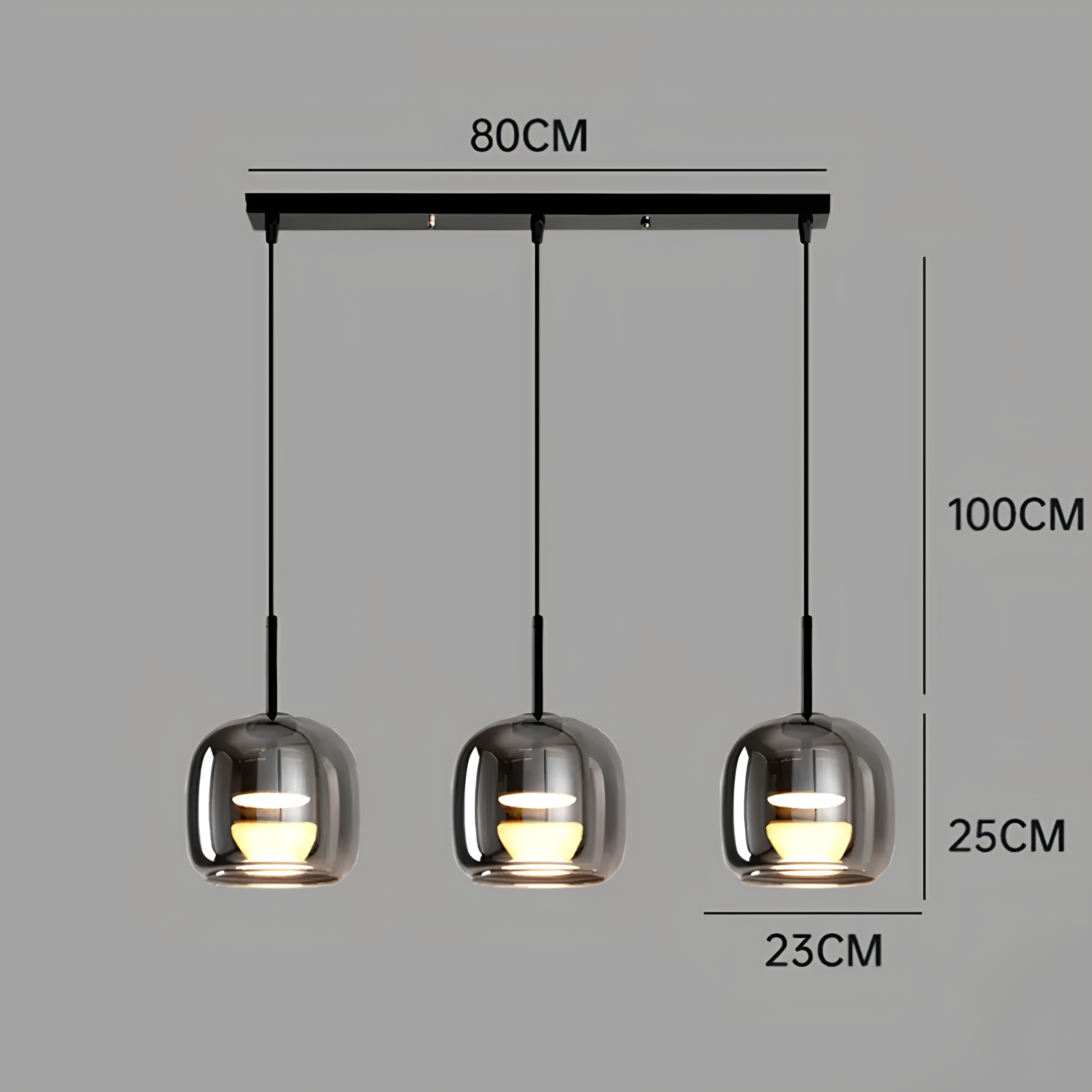 Smoked Glass Pendant Light – Modern Elegance and Luminous Effect