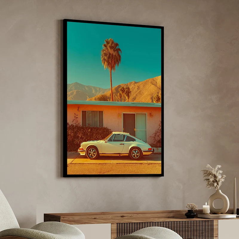 Tableau Voiture de Sport Côte Californienne – Esprit Palm Springs Rétro