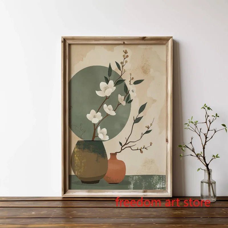 Tableau Bonsaï Japonais Beige – Esprit Zen, Wabi-Sabi et Japandi