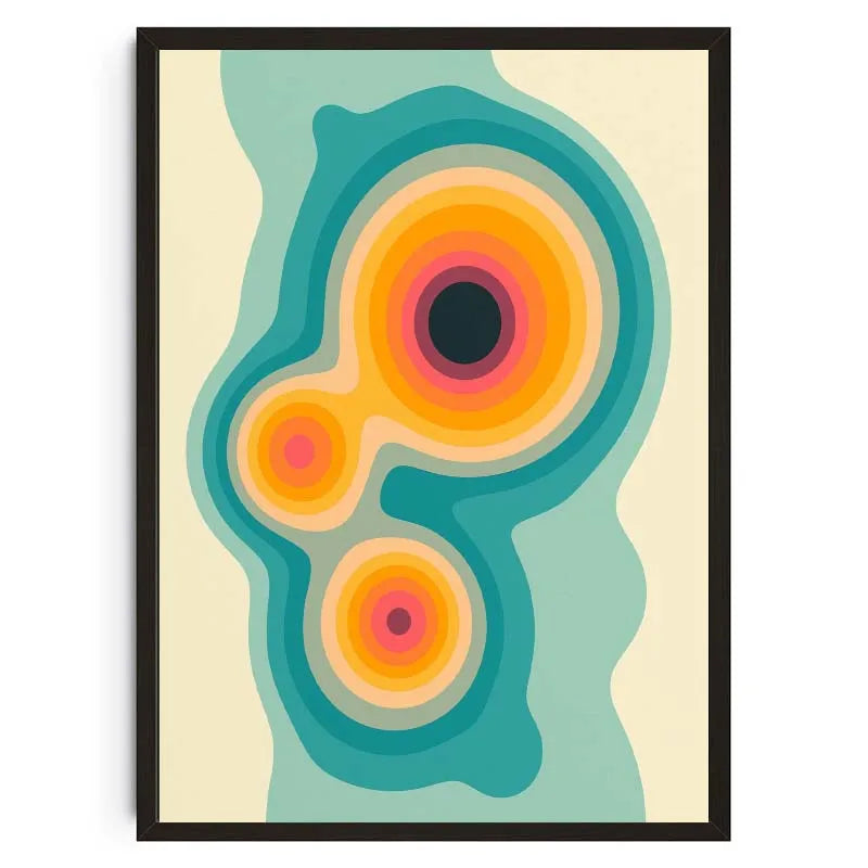 Tableau Psychédélique Géométrique – Couleurs Vibrantes et Formes Abstraites