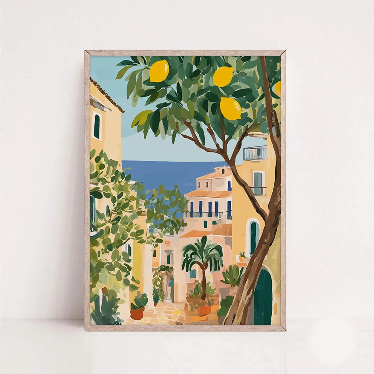 Tableau Architecture Mexicaine Colorée – Fleurs et Ambiance Solaire