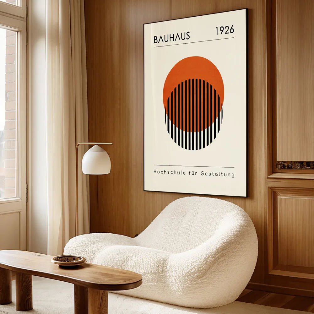Tableau Géométrique Bauhaus – Minimalisme Rétro et Coloré