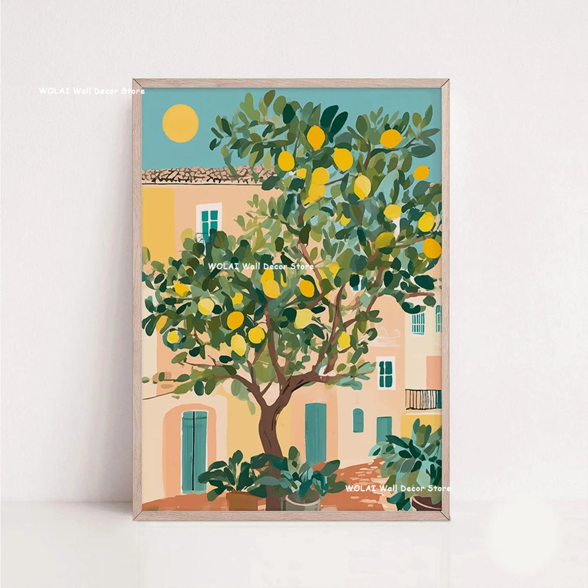 Tableau Architecture Mexicaine Colorée – Fleurs et Ambiance Solaire