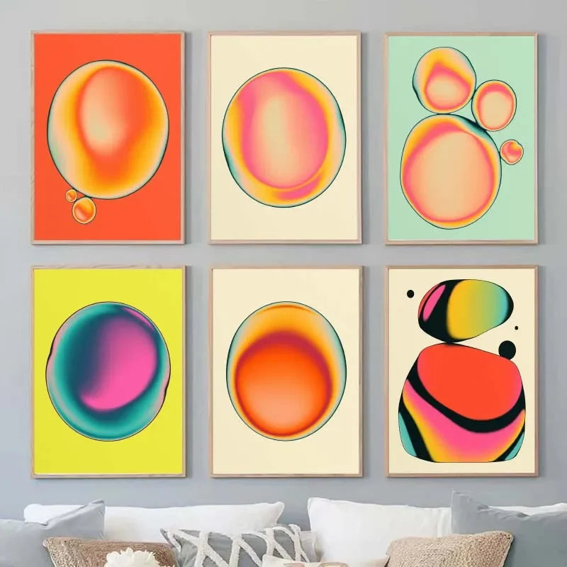 Tableau Psychédélique Géométrique – Couleurs Vibrantes et Formes Abstraites