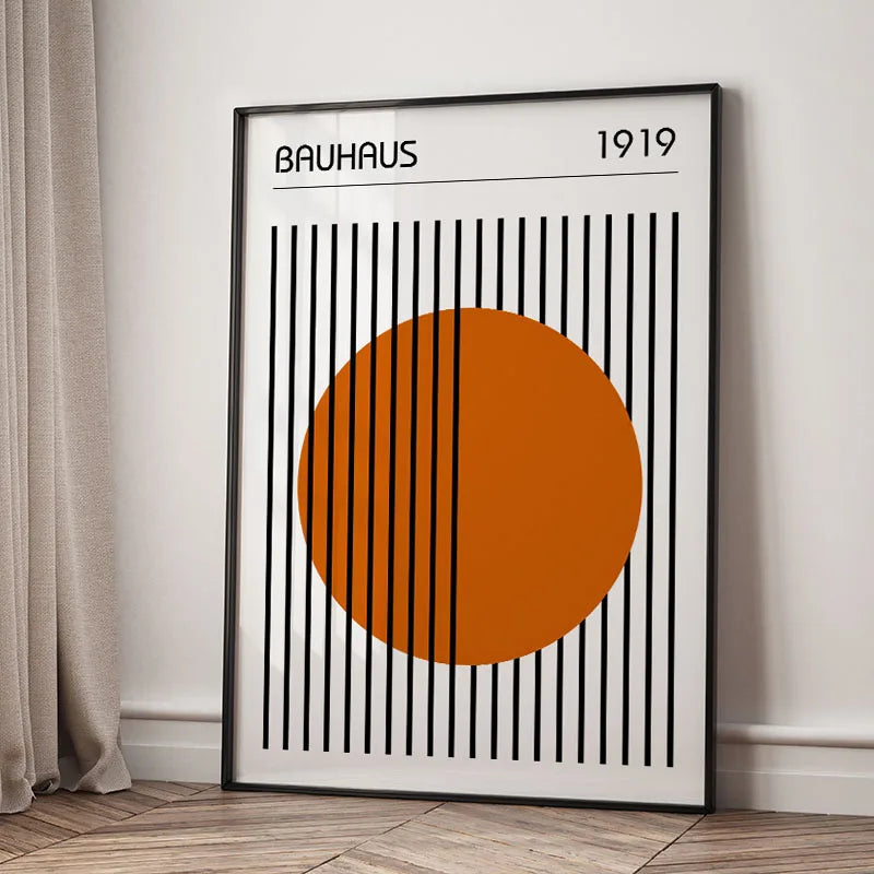 Tableau Mid-Century Géométrique – Inspiration Bauhaus et Formes Abstraites