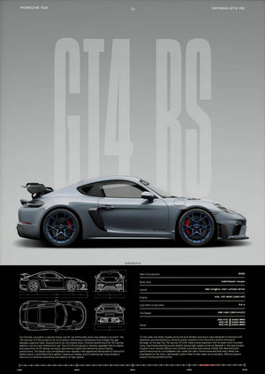 Tableau 911 GT3 RS & 718 GT4 RS – Automobile Sportive Minimaliste