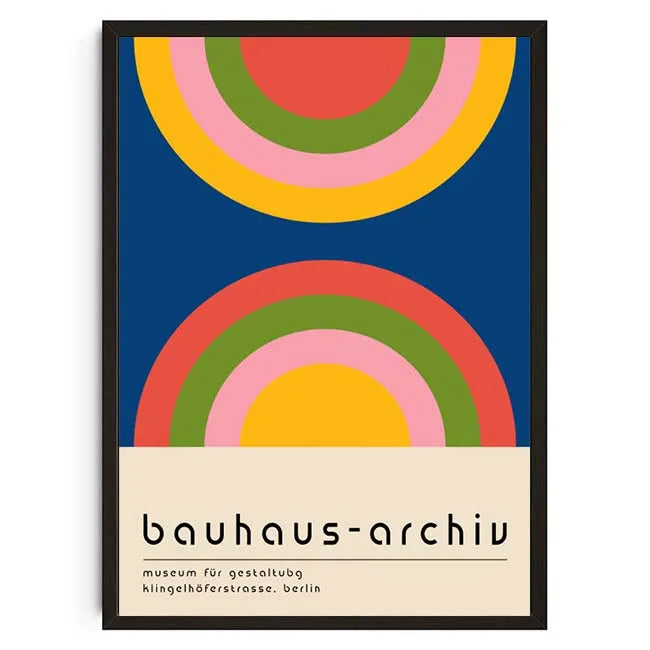 Tableau Géométrique Bauhaus – Formes Modernes et Esprit Mid-Century