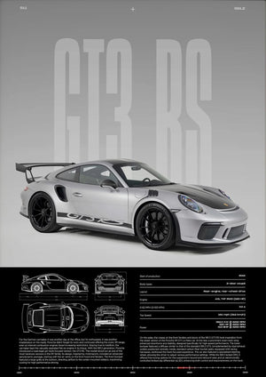 Tableau 911 GT3 RS & 718 GT4 RS – Automobile Sportive Minimaliste