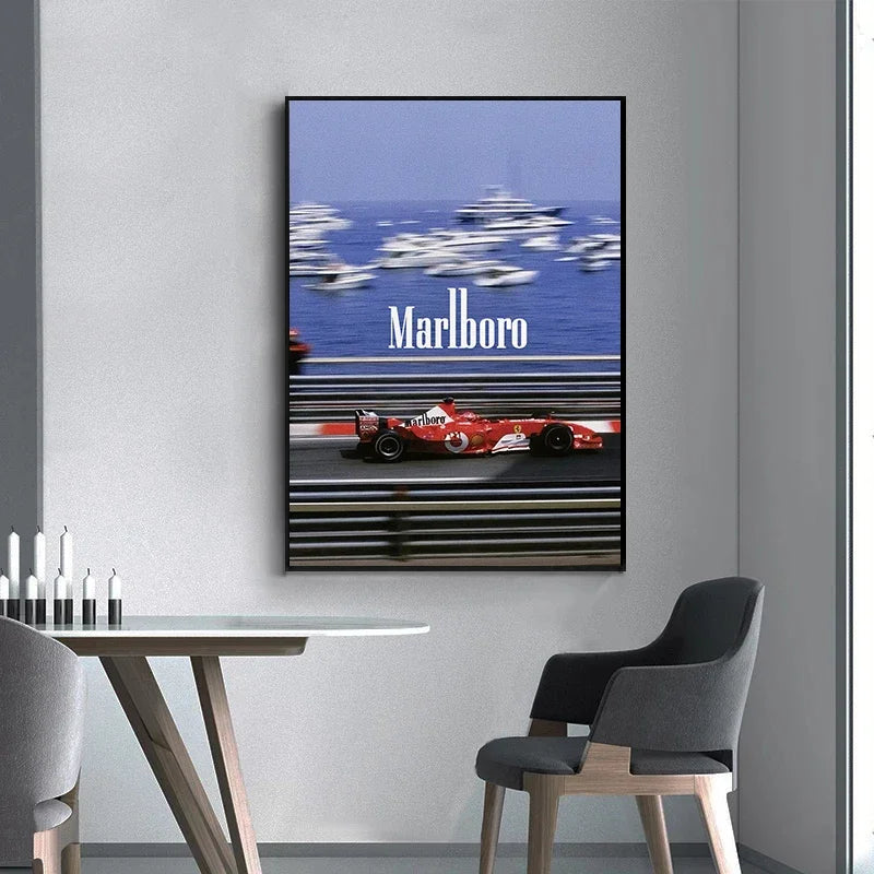Tableau Automobile Monaco – Course Vintage et Élégance Rétro