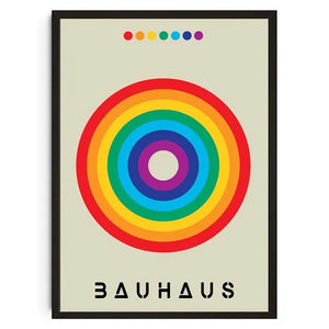 Tableau Géométrique Bauhaus – Formes Modernes et Esprit Mid-Century