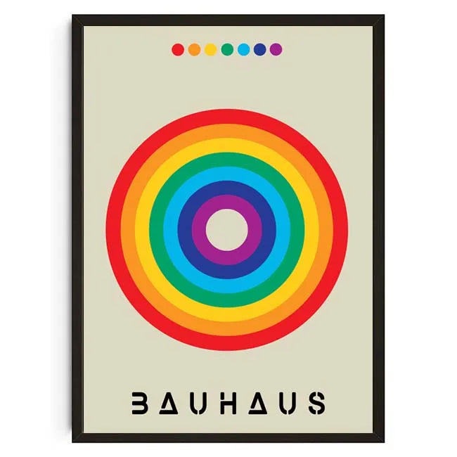 Tableau Géométrique Bauhaus – Formes Modernes et Esprit Mid-Century