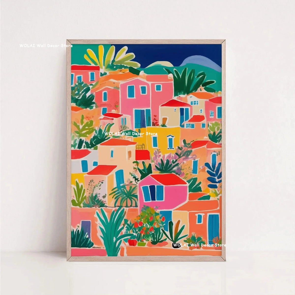 Tableau Architecture Mexicaine Colorée – Fleurs et Ambiance Solaire