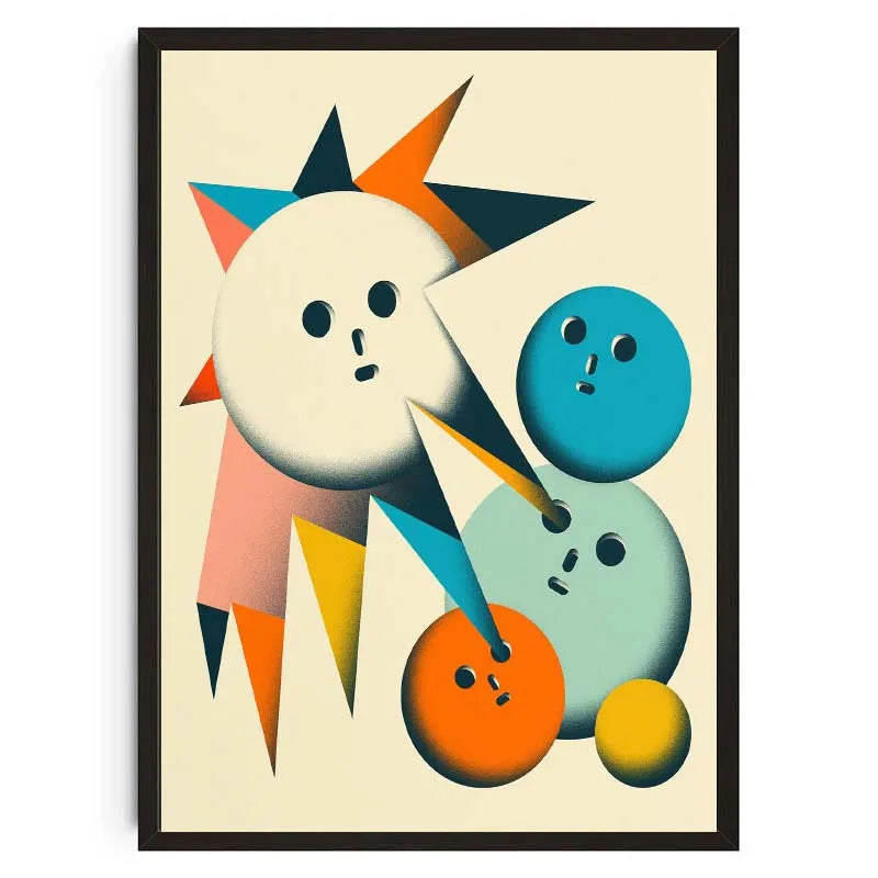 Tableau Psychédélique Géométrique – Couleurs Vibrantes et Formes Abstraites