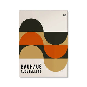 Tableau Bauhaus Minimaliste – Affiche Géométrique d’Exposition