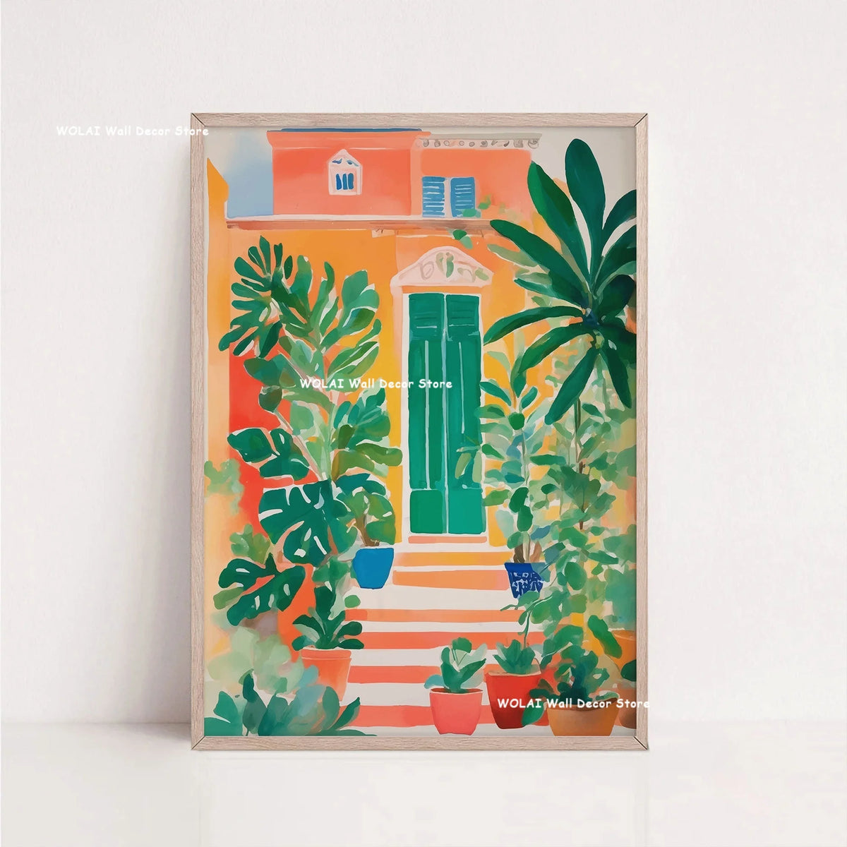 Tableau Architecture Mexicaine Colorée – Fleurs et Ambiance Solaire