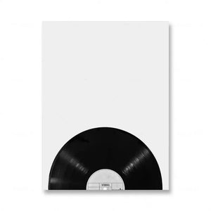 Tableau Musique Noir et Blanc – Vinyle, Guitare et Esprit Rétro