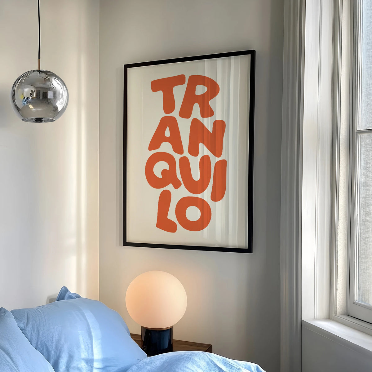 Tableau Typographique Bohème Orange et Crème – Esprit Rétro et Apaisant