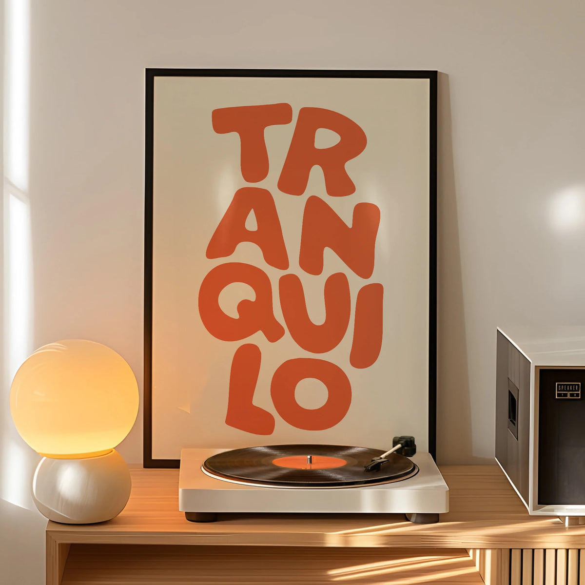 Tableau Typographique Bohème Orange et Crème – Esprit Rétro et Apaisant