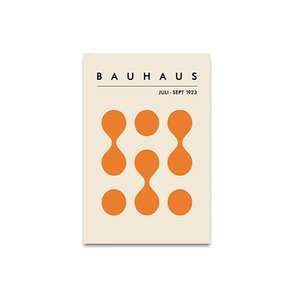 Tableau Bauhaus Orange – Géométrie Minimaliste et Esprit Rétro