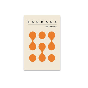 Tableau Bauhaus Orange – Géométrie Minimaliste et Esprit Rétro