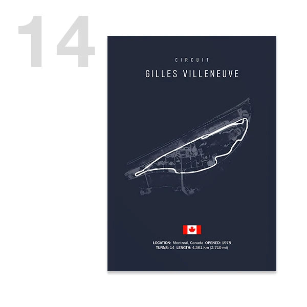 Tableau Circuit Automobile – Tracés de Course Minimalistes