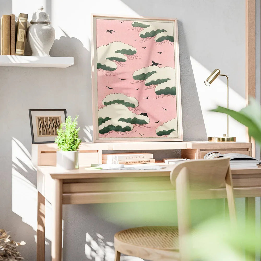 Tableau Japonais Okinawa – Carpes Koï, Fleurs et Paysages