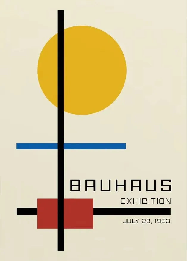 Tableau Bauhaus Orange – Soleil, Vélo et Géométrie Pop