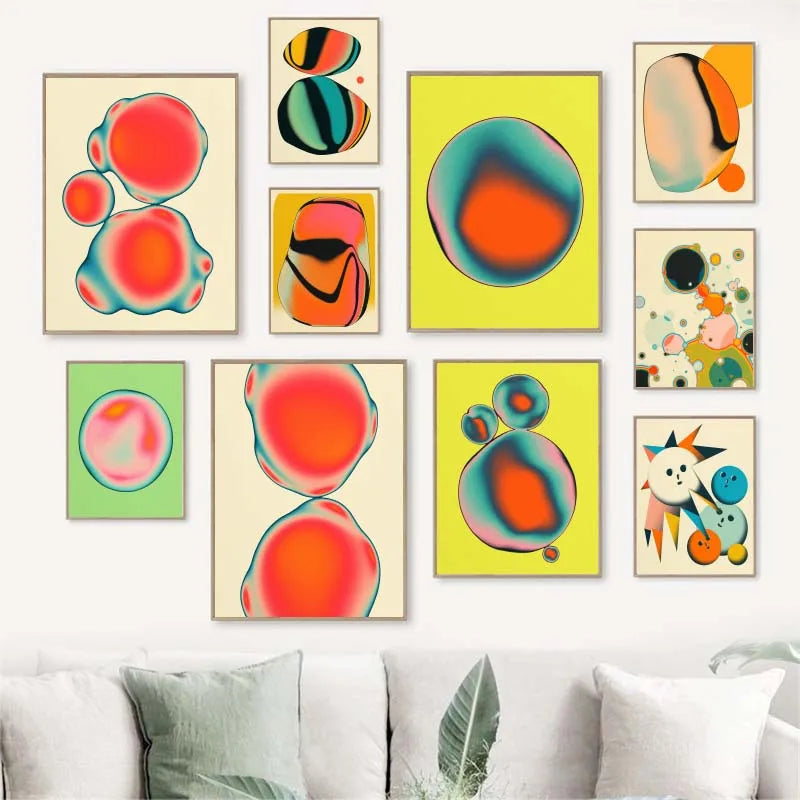 Tableau Psychédélique Géométrique – Couleurs Vibrantes et Formes Abstraites