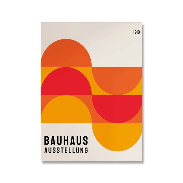 Tableau Bauhaus Minimaliste – Affiche Géométrique d’Exposition