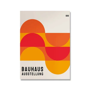 Tableau Bauhaus Minimaliste – Affiche Géométrique d’Exposition