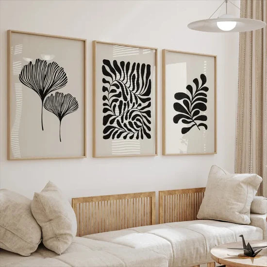 Tableau Feuille Graphique Noire – Esprit Naturel et Contemporain