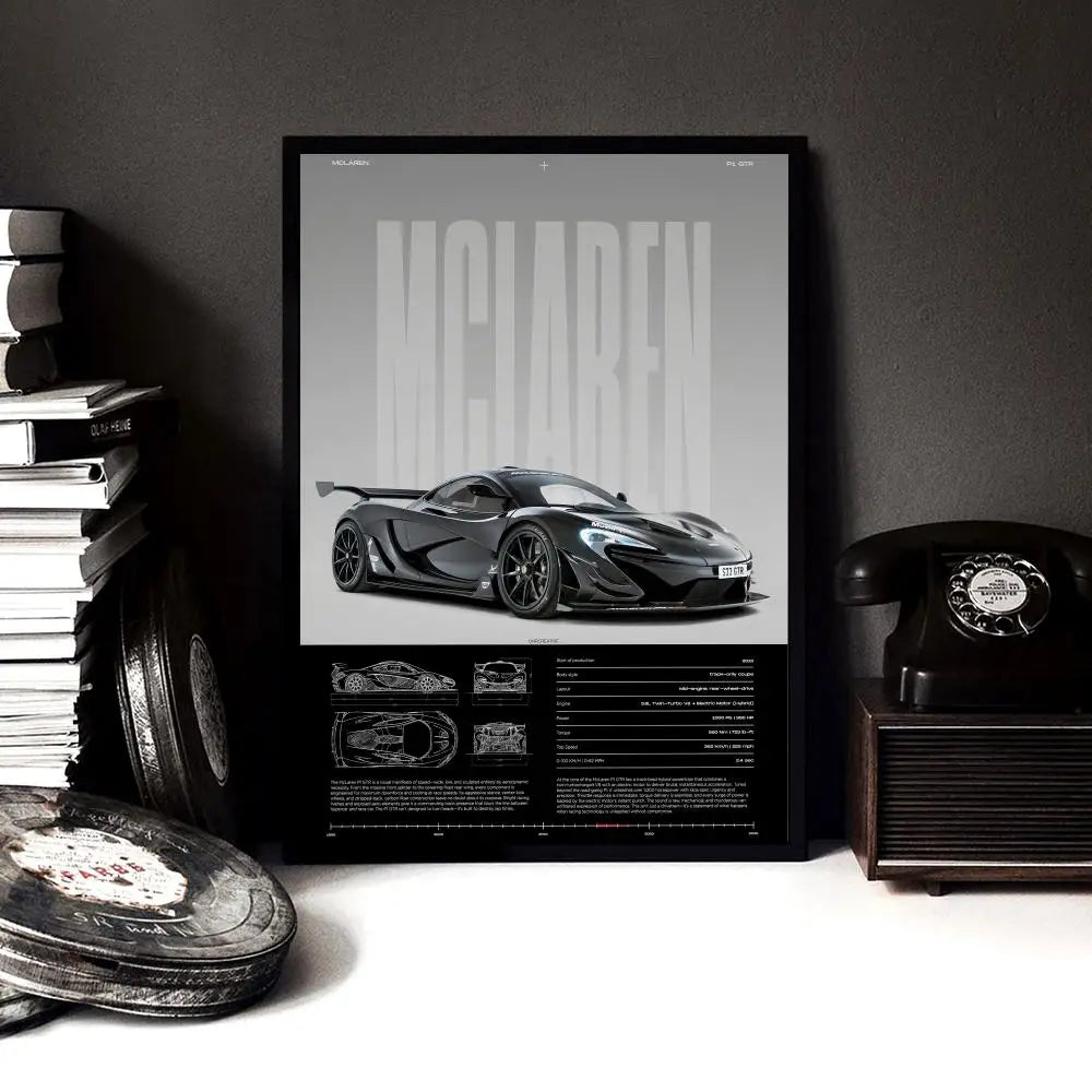 Tableau Supercar Noire – Design Automobile Moderne et Sportif