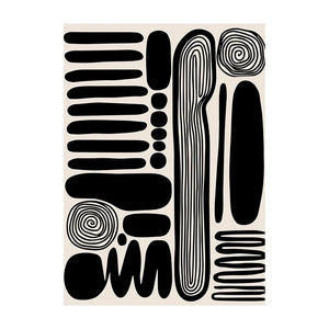 Tableau Abstrait Formes et Lignes – Géométrie Rétro Minimaliste