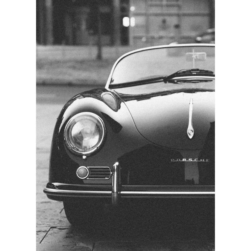 Tableau Voiture de Luxe Noir et Blanc – Élégance Automobile Minimaliste