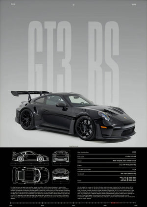 Tableau 911 GT3 RS & 718 GT4 RS – Automobile Sportive Minimaliste