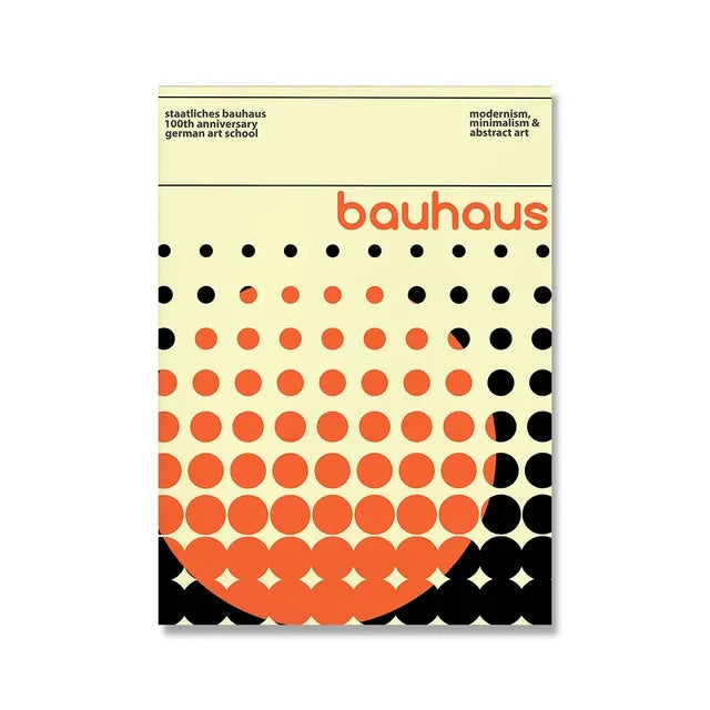 Tableau Bauhaus Minimaliste – Affiche Géométrique d’Exposition