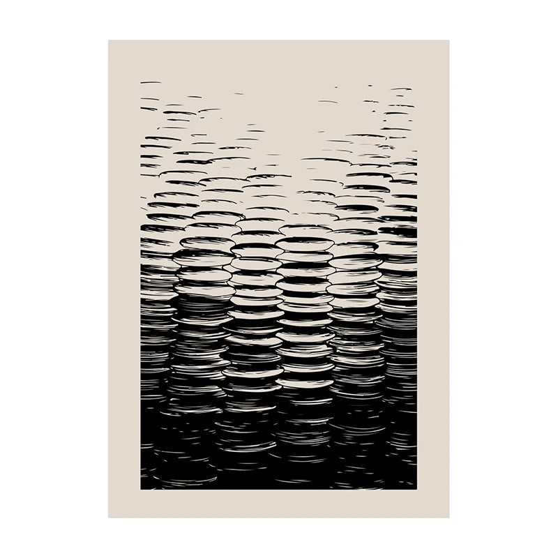 Tableau Abstrait Formes et Lignes – Géométrie Rétro Minimaliste