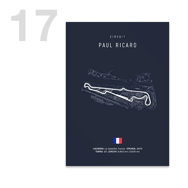 Tableau Circuit Automobile – Tracés de Course Minimalistes